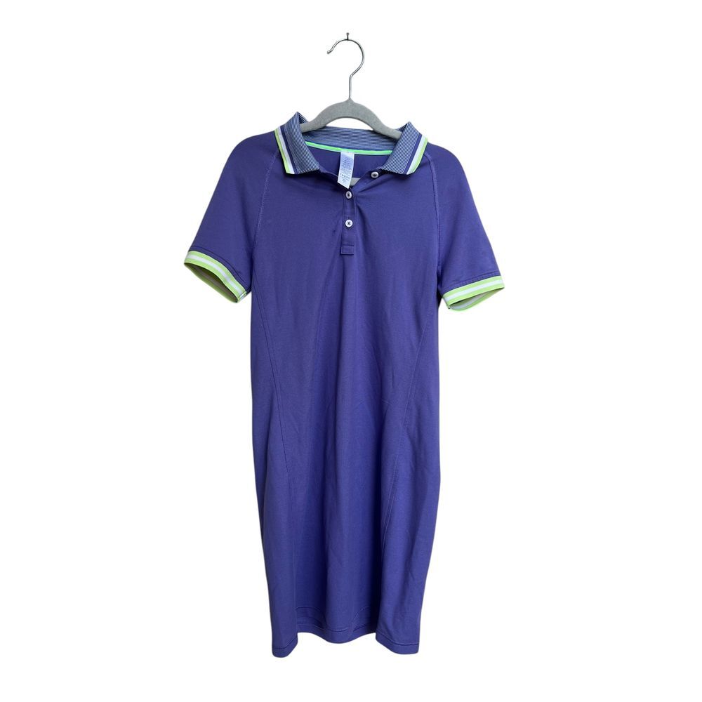 Ivivva Lululemon We Run The Green Dress Girl's Size 12 Purple Polo Dress